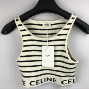 Celine Black and White Women’s Tank Top